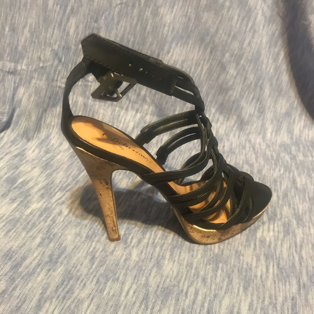 Black Strappy Heels by Delicious